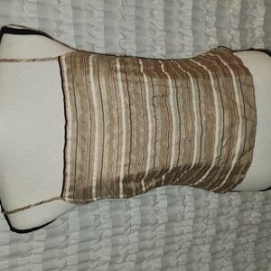 Ann Taylor Silk Striped Brown And Cream Tank. Size 6